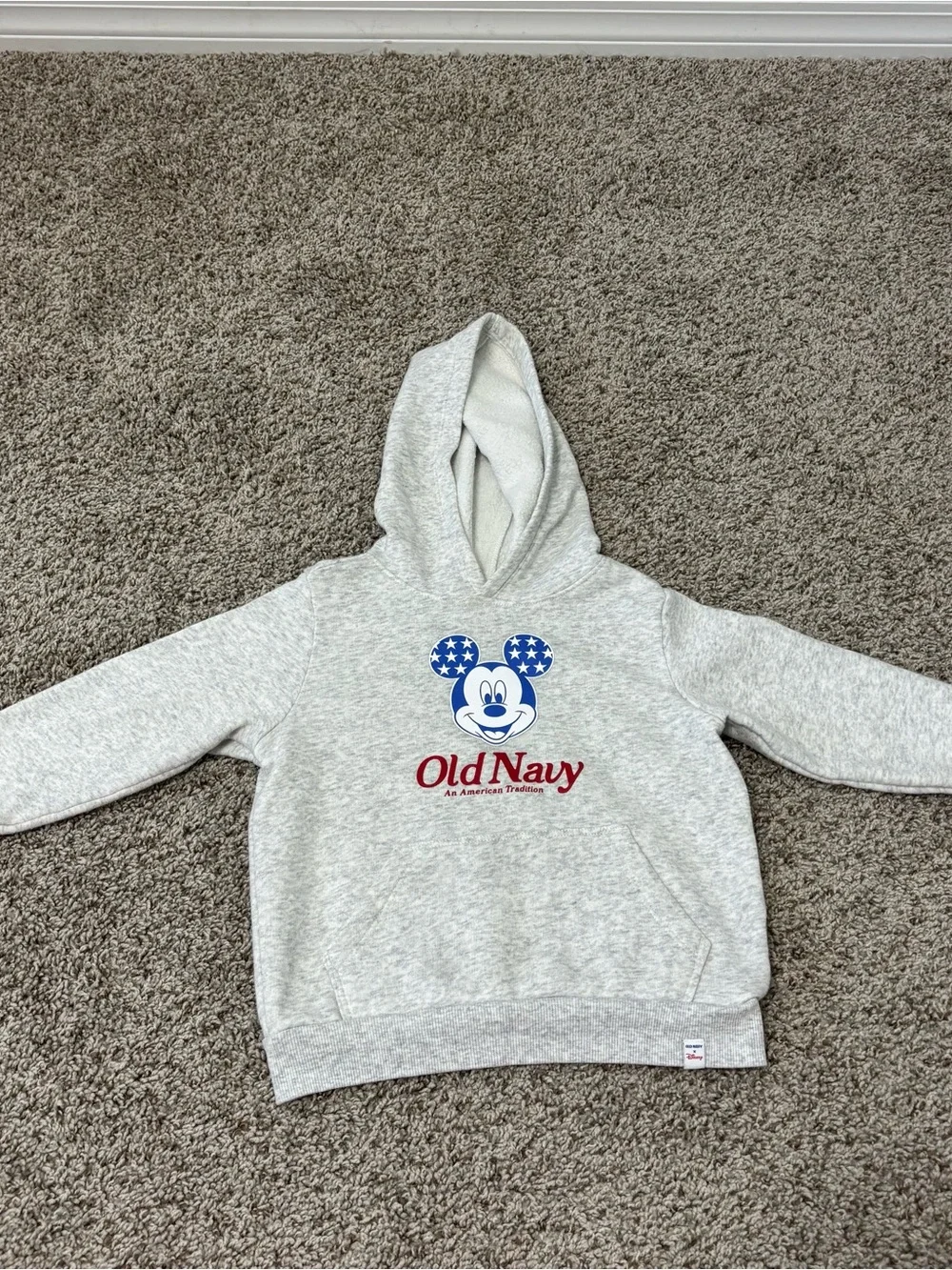 Old Navy x Disney Mickey Mouse Unisex Logo-Graphic Flag Hoodie for Toddler